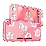 DLseego Sakura White Flower Floral Clear Switch Lite Protective Case 2-Piece Split Full Wrap PC Hard Shell Anti-Scratch All-Round Protection Cover for Switch 2019 Model