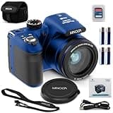 Minolta MN40Z 20MP Digital Camera – 40x Optical Zoom, 1080p FHD Video, 3.0" LCD, Wi-Fi, Face/Smile/Blink Detection – Blue