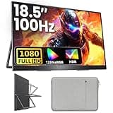 Upperizon Portable Monitor 18.5 inch FHD 125% sRGB 100Hz IPS HDR HDMI USB-C Travel Monitor for Laptop MacBook PC Surface PS5 Xbox, Large External Display with Kickstand & Speakers, VESA Compatible