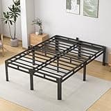 NKZ Queen Size Bed Frame 20 Inch, Metal Bed Frame & Box Spring 2 in 1 Platform with Round Corner Legs, 4000lbs Weight Capacity Reinforced Metal Frame, Headboard Hole, Noise-Free, Easy Assembly