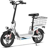 UWHOLF Electric Scooter, 30 Mph, Up to 30 Miles Range, 14" Tires, Dual Suspension & Braking, Folding E Scooter for Adults with Seat, 330lbs Max Load, E Scooter with Basket for Grocery