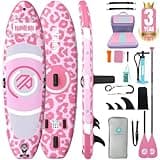 Niphean(Ultra-Light) Inflatable Paddle Board with StabilTrac Fin and Durable SUP Accessories, 10' Stand Up Paddle Boards for Adults & Youth, Versatile Yoga Paddle Board, Gift Ideas-Leopard with Seat