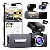 VNV 4K+2.5K Dash Cam Front and Rear, GalaxyCore Sensor, Free 64GB Card Included, Built-in WiFi App Control, Dash Camera for Cars with WDR Night Vision,170°Wide Angle, 24H Parking Mode, 2" IPS, S-V200