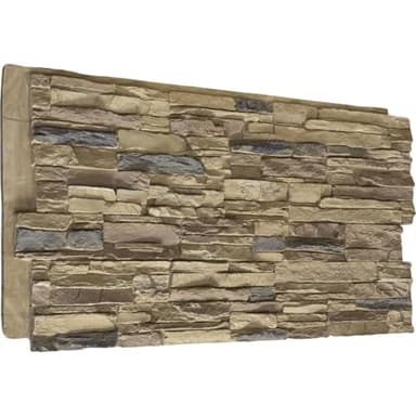 Ekena Millwork 45 3/4"W x 24 1/2"H x 1 1/4"D Canyon Ridge Stacked Stone, StoneWall Faux Stone Siding Panel, Colfax