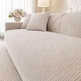 Aucrovee Soft Waterproof Chenille Cover Washable, Non Slip Sectional Sofa Covers for 3 Cushion Couch Sofa L Sharped Sofa Slipcover for Pets, Furniture Protector (1 PCS 27"x27" Coffee)