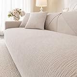 Aucrovee Soft Waterproof Chenille Cover Washable, Non Slip Sectional Sofa Covers for 3 Cushion Couch Sofa L Sharped Sofa Slipcover for Pets, Furniture Protector (1 PCS 27"x27" Coffee)