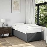 KFPOERTFGD Twin Size Upholstered Bed Frame, Modern Platform Bed with Durable Polyester Fabric, Sturdy Plywood and Engineered Wood Foundation, Dark Gray