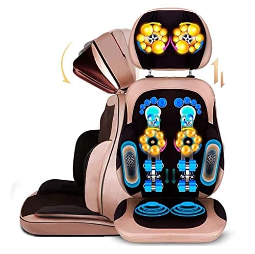 SMSOM Shiatsu Neck & Back Massager with Heat, Deep Tissue Kneading Massage Chair Pad, Full Body Muscle Pain Relief Massager, Massage Seat Cushion Pad for Home Office (Brown)
