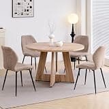 iQunLeo 47" Round Dining Table Set for 4, Kitchen Table and Chairs