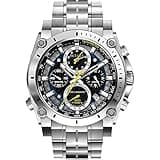 Bulova Men's Precisionist in Stainless Steel with 8-Hand Chronograph Watch, Blue and Yellow Accents, Black Dial Style: 96B175