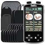 TENS EMS Unit Muscle Stimulator for Pain Relief Therapy - 4 in 1 TENS EMS Relax Custom Frequency+Pulse - Muscle Massager 36 Modes 20 Intensity, Memory & Favorites Function, 3.8" Color Display - Gray
