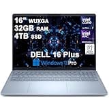 Dell 16 Plus Laptop 16" WUXGA Touchscreen Intel 8-core Ultra 7 258V (Up to 47 Tops) 32GB RAM 4TB SSD Intel Arc 140V Backlit Wi-Fi7 Thunderbolt for Creator Designer Business Professional Win11Pro
