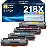 218X 218A Toner (with Chip) Compatible for HP 218X 218 Toner Cartridges 4 Pack for Hp Color LaserJet Pro MFP 3301fdw 3301sdw 3301cdw 3201dw Printer Ink Set W2180X (BCMY) | 218X 218 Toner