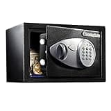 SentrySafe Medium Safe with Digital Keypad, Lock Box with Code has Interior Lining and Bolt Down Kit that Secures Pistol, Money, 0.41 Cubic Feet, 7.6 x 11.4 x 10.4 Inches, X041E