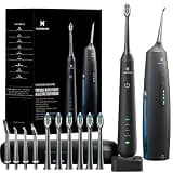 2-1 Oral Clean Kit- Water Dental flosser & Electric Toothbrush Combo- Brushing & Flossing- for Teeth Cleaning and Gum Health (Black)