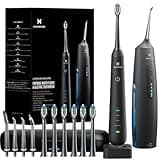 2-1 Oral Clean Kit- Water Dental flosser & Electric Toothbrush Combo- Brushing & Flossing- for Teeth Cleaning and Gum Health (Black)