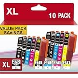 270 271 Ink Cartridges Combo Pack Compatible for Canon PGI-270XL CLI-271XL, Work with Canon TS6020 TS9020 MG7720 MG5720 MG5721 MG5722 TS5020 Printer (2PGBK, 2Black, 2Cyan,2Magenta, 2Yellow, 10Pack)