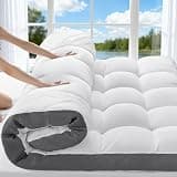 4 Inch Memory Foam Mattress Topper, Cooling Extra Thick 2000 GSM Pillow Top Mattress Pad for Back Pain Relief,Soft Breathable Mattress Cover for Fluffy Shredded Memory Foam Filled (Queen, 60"x80")