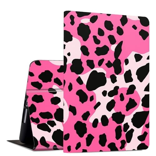 Case for Samsung Galaxy Tab S11 (2025) 11 inch Slim PU Leather Multi-Angle Viewing Folio Smart Stand Cover with Auto Wake/Sleep for Samsung Tab S11 5G SM-X730/SM-X736B, Pink Black Leopard Print