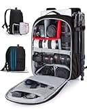 BAGSMART Camera Bag for DSLR, Waterproof Camera Backpacks for Photographers, Camera Case with Laptop Compartment-15.6" Black