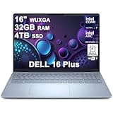 Dell 16 Plus Laptop 16" WUXGA Touchscreen Intel 8-core Ultra 9 288V (Up to 48 AI Tops) 32GB RAM 4TB SSD Backlit Fingerprint Wi-Fi7 for Creator Designer Business Professional Work Win11