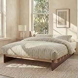 Yechen King Wood Platform Bed Frame, King Size Platform Bed Frame with Wooden Slats, 10 Min Tool Free Assembly, Japanese Joinery, 8" Under-Bed Storage, No Box Spring Needed, Noise Free, Walnut