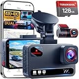 Terunsoul Dash Cam Front and Rear, 4K+1080P Dash Camera for Cars, Free 64GB Card, WiFi 5 Up to 15MB/s, Starlight Night Vision, G-Sensor, 12H Parking Mode, 2.99" Full-Laminated Screen