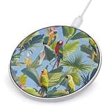 Tropical Plants and Parrots Wireless Charger, Fast Charging Pad