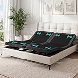 Vipbear Versatile Ergonomic Split King Zero Gravity Adjustable Bed Frame with Message, Wireless Remote & Head-Foot Incline & USB Charging,One Key Flat, Black