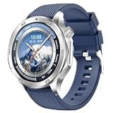 X2 Smart Watch with Bluetooth Calling, Heart Rate Monitor, Step Counter, Sleep Tracking, Compass, SOS, Sports Mode (Silver (Blue Silicone))