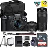 Canon EOS R8 Mirrorless Camera, 24.2 Megapixels, 4K 60p Video, for Content Creation, Photography and Vlogging with RF 24-50mm f/4.5-6.3 is STM + RF 75-300mm f/4-5.6 Lens + 128GB Card + Camera Case