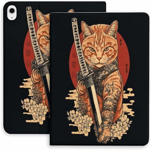 Warrior Cat Katana Case for iPad 9/10/11th Mini 5/4/3/2/1(7.9in) Mini 6(8.3in) Mini 7(8.3in),Air 4/5/6/7,Pro 11in(2021/2022/2024)