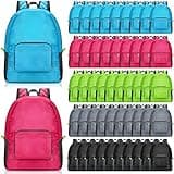 Eccliy 50 Pack Backpacks in Bulk 17 Inches Wholesale Back Pack Basic Backpack for adult Lightweight Outdoor Travel Bookbags(5 Colors)