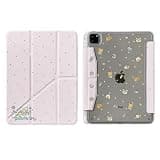 Adjustable Stand Auto Sleep/Wake Leather Folio Case with Stylus Holder for Apple Brown Bear Japanese Cartoon Pink Polka Dot Cute Sweet Girl (for iPad A16 11-inch 11 11th Generation 2025)