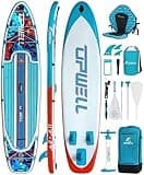 UPWELL 11’2”Inflatable Stand Up Paddle Board with Kayak Seat, Premium SUP Paddle Boards for Adults, Blow up Paddle Boards 6” Thick, Lava