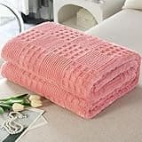 Fleece Blanket Sofa Throw Grey Beige - Fluffy Soft Warm Versatile Blanket for Sofa/Couch/Bed Throw/Single Size Colcha Plaid(Pink,100x150cm)