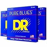 DR Strings Pure Blues Pure Nickel Electric Guitar Strings, Medium 10-46, 3-Pack (PHR-10-3PK)