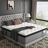 Onlylucky California King Mattress 12 Inch, Luxury Hotel Hybrid Mattress California King Bed in a Box, Gel Memory Foam & 7-Zone Pocket Spring, Targeted Lumbar Support, Medium Firm, Pressure Relief