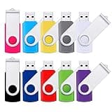 (NOT 128GB) Flash Drive 128MB USB 2.0 10 Pack Swivel Blank Memory Stick Pnstaw Bulk Thumb Drive Pen Drives Jump Drive for Data Storage, File Sharing(10 Pack,Multi-Color) (128MB)