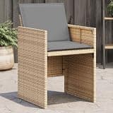 DXKDUSOKJ Patio Chairs with Cushions 4 Pcs, Mix Beige Poly Rattan Outdoor Seating Set with Flap Backrest and Removable Washable Covers