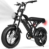 ESKUTE V100 Electric Bike for Adults, Electric Dirt Bike 1500W Peak Motor, All Terrain Dual Suspension E Bike 20+MPH Speed, Ebike Up to 60 Miles Range, 16" Fat Tire, 48V13Ah Battery, 7-Speed,Black
