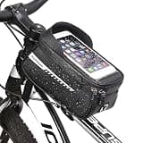 Askmy Large Capacity Bike Frame Bag Waterproof - 2L Hard Shell Bicycle Phone Mount with Rain Cover, Front Top Tube Cycling Pouch for Smartphones up to 6.5"