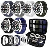 HAYONLIY 6 Pack Sport Bands for Samsung Galaxy Watch Ultra 47mm for Men Women,Screen Protector Case Band&Storage Bag,No Gap Breathable Wristband