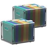 samstar 2 Pack Hanging File Organizer, Mesh File Folder Box Filing Box File Cabinet Organizer Storage Boxes, Letter Size