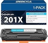 greencycle 201X CF401X Cyan High-Yield Compatible Toner Cartridge Replacement for HP 201X 201A CF401X CF401A Cyan Toner Works on Color Enterprise MFP M277dw M252dw M277n M277c6 Printer (1 Pack )