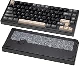 KEEBMONKEY WOBKEY Rainy 75 CNC Aluminum HMX/JWK/Cocoa Switches Triple-Mode Connectivity Mechanical Keyboard,RGB/FR4/Silver SUS304/7000mAh/SHHH Switch (Pro - Black(Silent Shhh Switch))