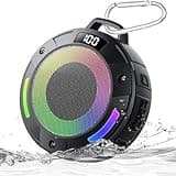 Bluetooth Speaker, 2026 Portable Wireless Shower Speaker, Digital Display Portable Speaker with Detachable hook ,IPX7 Waterproof with LED Light, HD Sound & Bass for Bathroom, Pool, Beach & Outdoor