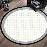 4ft Electric Heated Area Rug, Large Round Heated Floor Mat for Bedroom with Human Presence Sensor, Adjustable Temperature Mat, for Kids Room, Living Room, Pets(E)