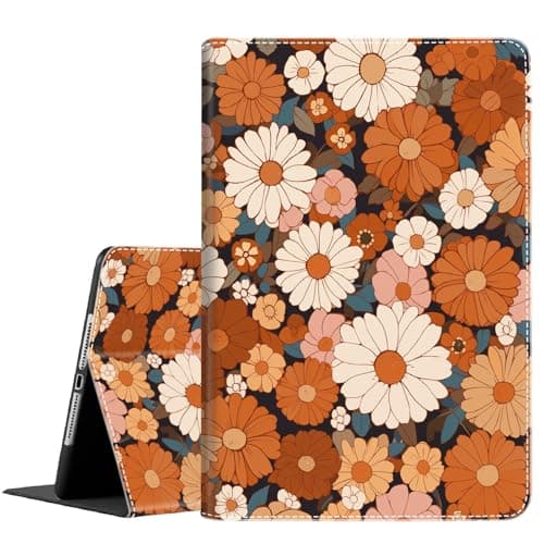 Case for iPad 10.2 2021 iPad 9th Gen / 2020 iPad 8th Gen / 2019 iPad 7th Gen, Durable Shockproof Protective Cover for 10.2", Cute Flower Painting