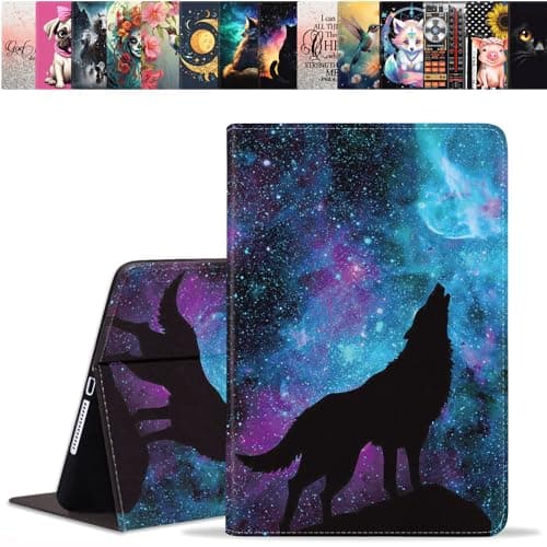 stmedazm Case for Samsung Galaxy Tab S5e 10.5 inch 2019 Model (SM-T720/T725/T727), Premium PU Leather Folding Stand Case with Auto Sleep/Wake - Galaxy Nebula Wolf